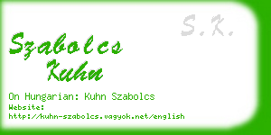 szabolcs kuhn business card